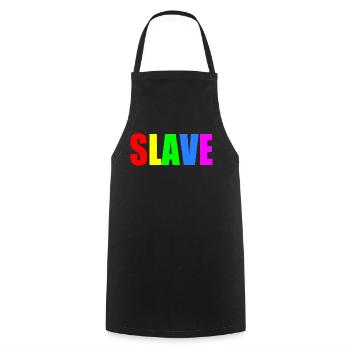 Slave - Kochschürze - Schwarz - Vorne - AI Model Male 185 dark (185cm)