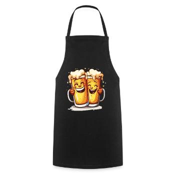 Beer Funny Beer Mugs Laughing Drinking Alcohol Humor - Cooking Apron - black - Front - AI Model Male 185 dark (185cm)