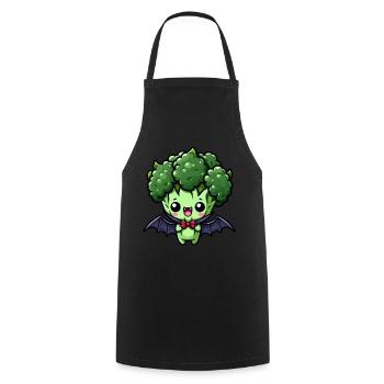 Süßer Halloween Brokkoli Vampir Cartoon - Kochschürze - Schwarz - Vorne - AI Model Male 185 dark (185cm)