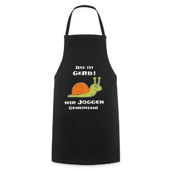 Lustige Schnecke Joggen - Kochschürze - Schwarz - Vorne - AI Model Male 185 dark (185cm)