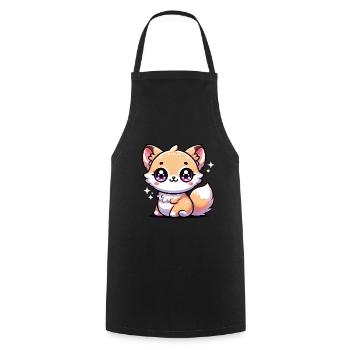 Super Cute Kawaii Baby Fox - Kochschürze - Schwarz - Vorne - AI Model Male 185 dark (185cm)