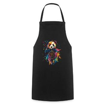 Panda with Dream Catcher - Cooking Apron - black - Front - AI Model Male 185 dark (185cm)