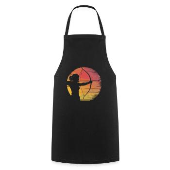 Archer vintage silhouette - Cooking Apron - black - Front - AI Model Male 185 dark (185cm)