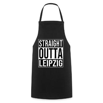 Straight Outta Leipzig - Kochschürze - Schwarz - Vorne - AI Model Male 185 dark (185cm)
