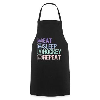 Woman hockey - Cooking Apron - black - Front - AI Model Male 185 dark (185cm)