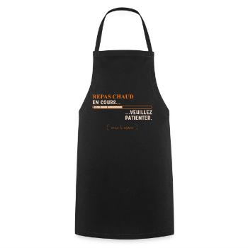 Cook cooking humor apron gift - Cooking Apron - black - Front - AI Model Male 185 dark (185cm)