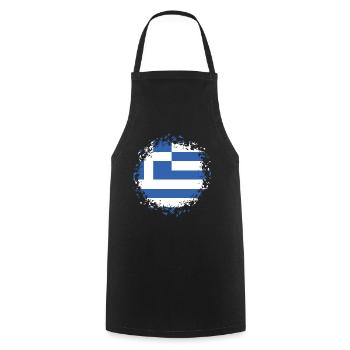 Grèce Drapeau Hellas Athènes Drapeau grec - Tablier de cuisine - noir - Devant - AI Model Male 185 dark (185cm)