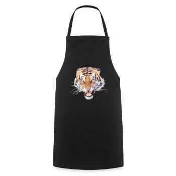 Wild Tiger - Wild Hissing - Wilderness - Cooking Apron - black - Front - AI Model Male 185 dark (185cm)