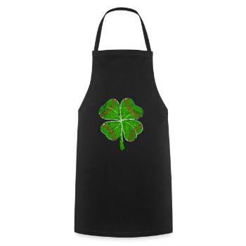 St Patrick’s day, Shamrock, Clover Distressed - Cooking Apron - black - Front - AI Model Male 185 dark (185cm)