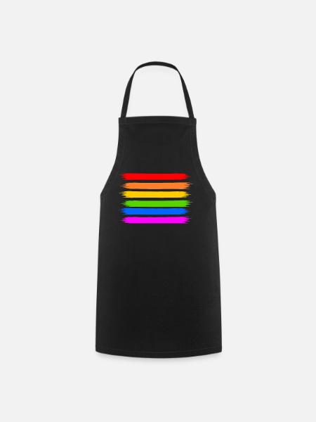 Regenbogen Regenbogenfahne - Kochschürze - Schwarz