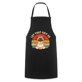 Pug Meditates Lotus Tree of Life Meditation - Cooking Apron - black - Front - AI Model Male 185 dark (185cm)