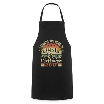 Born In April 2017 Vintage - Gift April 2017 - Cooking Apron - black - Front - AI Model Male 185 dark (185cm)