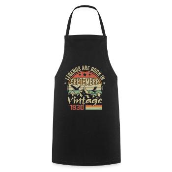 Septembre 1930 Cadeau Anniversaire September 1930 - Tablier de cuisine - noir - Devant - AI Model Male 185 dark (185cm)