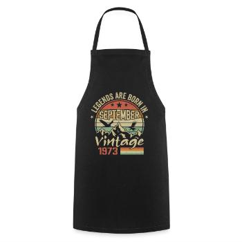 September 1973 Birthday Gift September 1973 - Cooking Apron - black - Front - AI Model Male 185 dark (185cm)