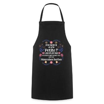 Fleur Petite Taille Humour Petite Femme - Tablier de cuisine - noir - Devant - AI Model Male 185 dark (185cm)