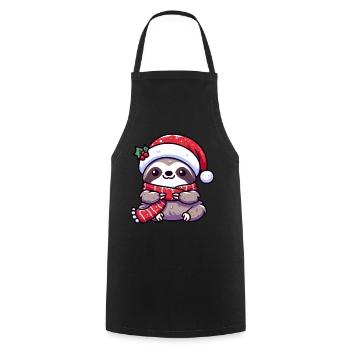 Süßes Faultier Chibi Weihnachten Mops Cartoon - Kochschürze - Schwarz - Vorne - AI Model Male 185 dark (185cm)