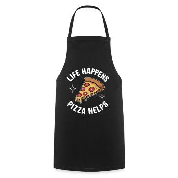 Pizza Italie Restauration rapide - Tablier de cuisine - noir - Devant - AI Model Male 185 dark (185cm)
