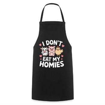 Vegetarian Vegan Veggie Vegetarian - Cooking Apron - black - Front - AI Model Male 185 dark (185cm)