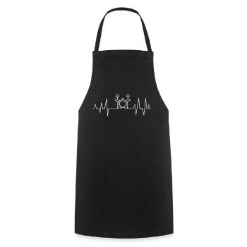 Rythme cardiaque - Tablier de cuisine - noir - Devant - AI Model Male 185 dark (185cm)