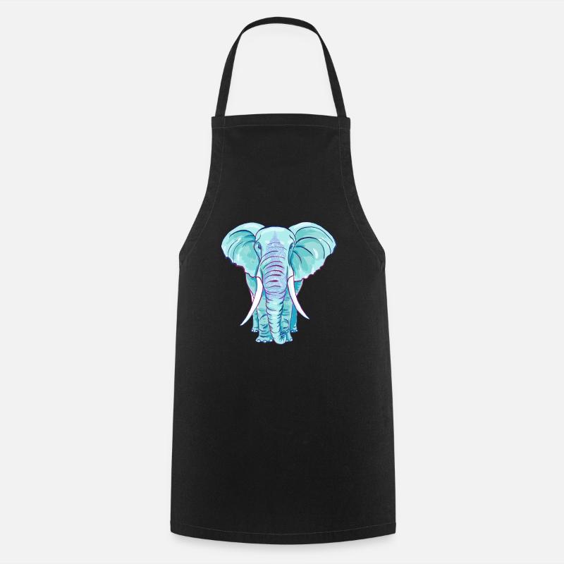 Der blaue Elefant - Kochschürze - Schwarz