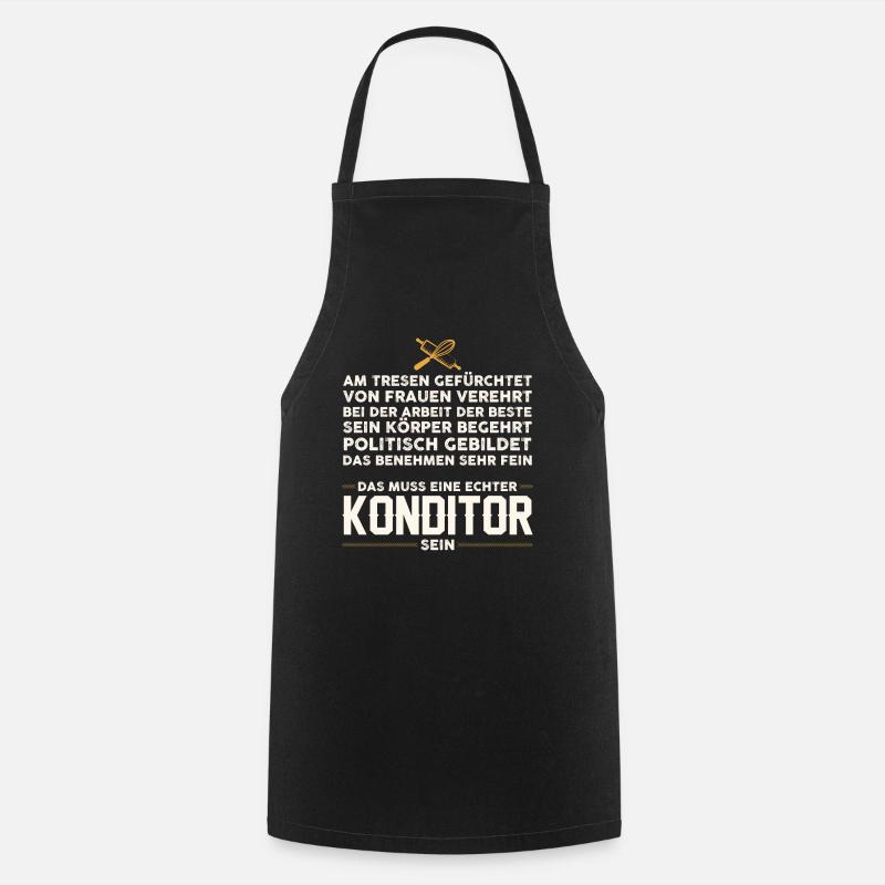 Bäcker backen Konditor lustiger Spruch Konditoren - Kochschürze - Schwarz