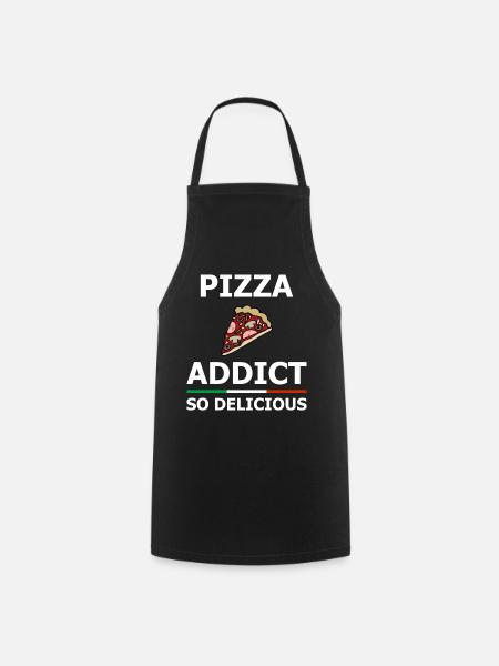 Pizza Addict Pizza Fan Fast Food - Kochschürze - Schwarz