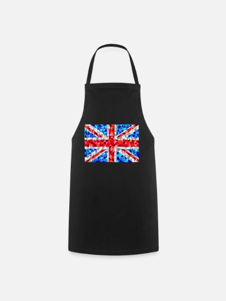 Union Jack in low poly diamond style - Cooking Apron - black