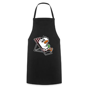 Mouette sur la plage - Tablier de cuisine - noir - Devant - AI Model Male 185 dark (185cm)