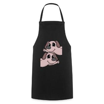 Dog dogs - Cooking Apron - black - Front - AI Model Male 185 dark (185cm)