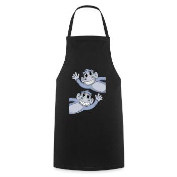 Singes singes - Tablier de cuisine - noir - Devant - AI Model Male 185 dark (185cm)