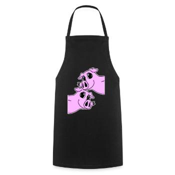 Pig Pigs - Cooking Apron - black - Front - AI Model Male 185 dark (185cm)