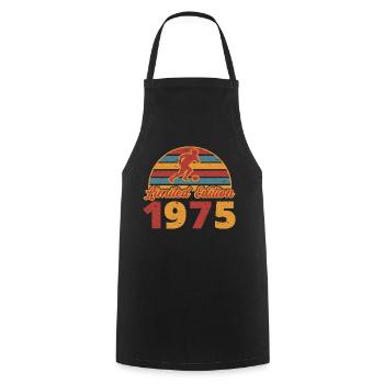 Footballeur Footballeur anniversaire 1975 - Tablier de cuisine - noir - Devant - AI Model Male 185 dark (185cm)