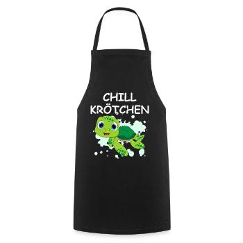 Chill Krötchen Schildkröte Chillen Turtle Relax - Kochschürze - Schwarz - Vorne - AI Model Male 185 dark (185cm)