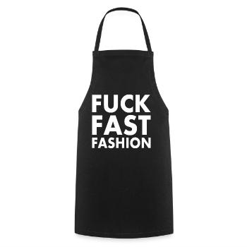 Fuck fast fashion - Tablier de cuisine - noir - Devant - AI Model Male 185 dark (185cm)
