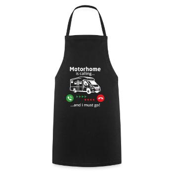 Le camping-car appelle et je dois y aller - Tablier de cuisine - noir - Devant - AI Model Male 185 dark (185cm)