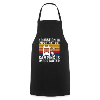 camping is importanter motorhome t-shirt camper - Cooking Apron - black - Front - AI Model Male 185 dark (185cm)