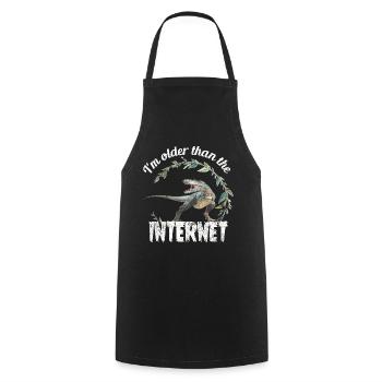 I’m older than the Internet + Dinosaur retro - Kochschürze - Schwarz - Vorne - AI Model Male 185 dark (185cm)
