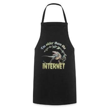 I’m older than the Internet + Dinosaur retro - Kochschürze - Schwarz - Vorne - AI Model Male 185 dark (185cm)