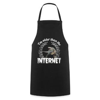 I’m older than the Internet + Dinosaur retro - Kochschürze - Schwarz - Vorne - AI Model Male 185 dark (185cm)