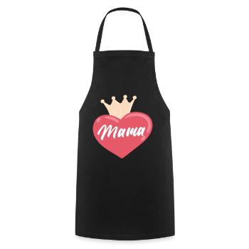 Mama Herz Krone - Kochschürze - Schwarz - Vorne - AI Model Male 185 dark (185cm)
