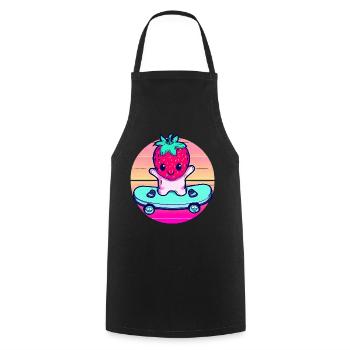 Strawberry skateboard in sunset - Cooking Apron - black - Front - AI Model Male 185 dark (185cm)