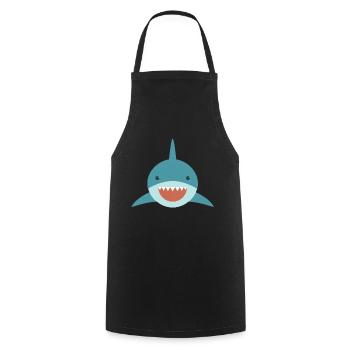 Mignon requin - Tablier de cuisine - noir - Devant - AI Model Male 185 dark (185cm)