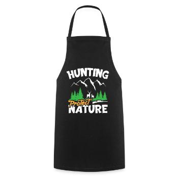 hunting protect nature - Cooking Apron - black - Front - AI Model Male 185 dark (185cm)