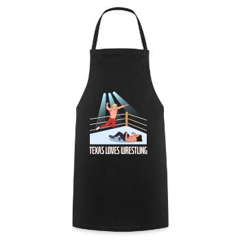 Conception de lutte au Texas pour les fiers fans du Texas - Tablier de cuisine - noir - Devant - AI Model Male 185 dark (185cm)