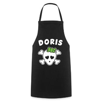 Pirate Doris Design pour les filles et les femmes - Tablier de cuisine - noir - Devant - AI Model Male 185 dark (185cm)