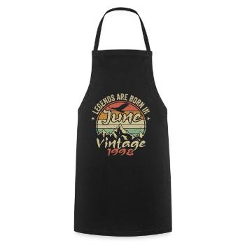 Birthday June 1998 born in June 1998 Retro 1998 - Cooking Apron - black - Front - AI Model Male 185 dark (185cm)