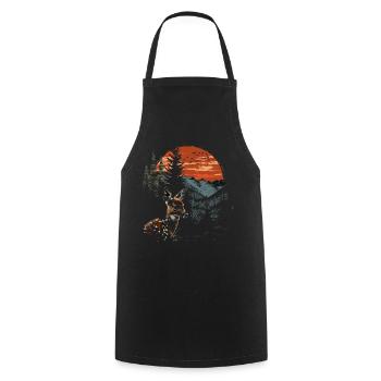 Fawn Deer Forest Deer Nature Sunset - Cooking Apron - black - Front - AI Model Male 185 dark (185cm)