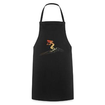 Retro Snowboard Mädchen - Kochschürze - Schwarz - Vorne - AI Model Male 185 dark (185cm)