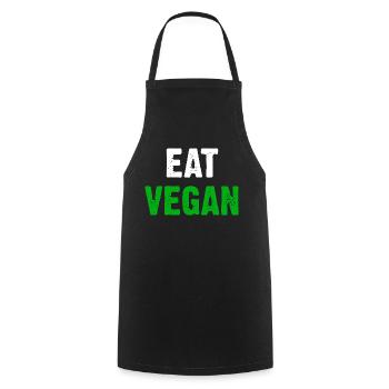 Eat Vegan - Kochschürze - Schwarz - Vorne - AI Model Male 185 dark (185cm)