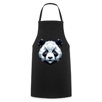 Panda Porträt Geometrie Polygon Kunststil - Kochschürze - Schwarz - Vorne - AI Model Male 185 dark (185cm)